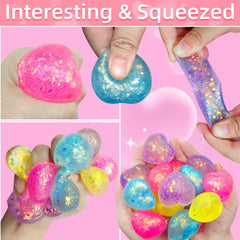 AMENON heart glitter stress ball yellow ideal for group activities and classroom prizes