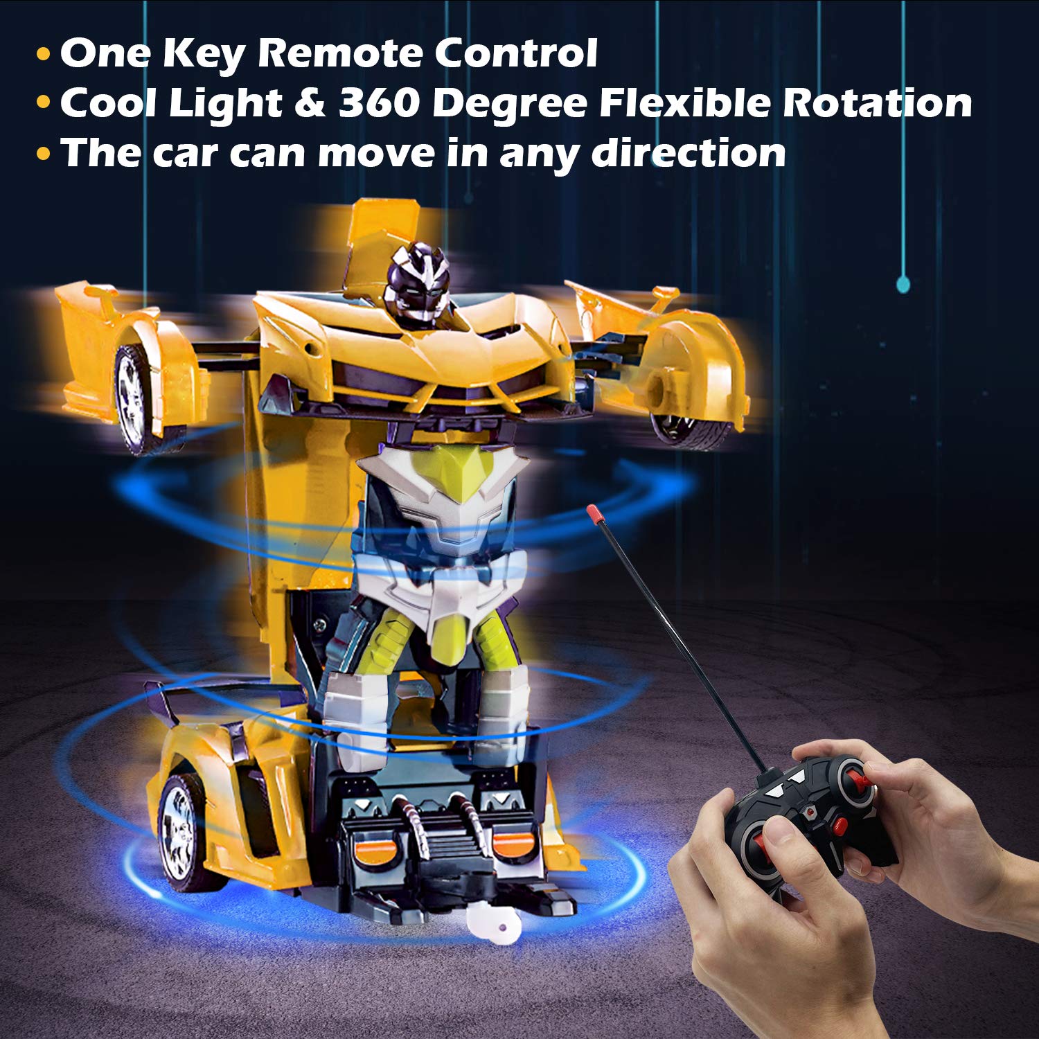 AMENON RC car 360-degree rotation showcases dynamic stunts and responsive steering.