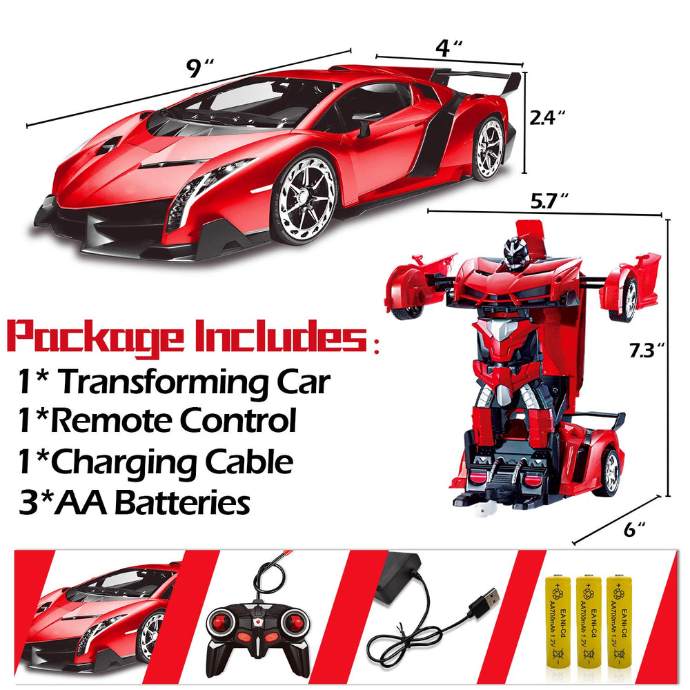 AMENON Transform Car durable ABS body supports longtime play.