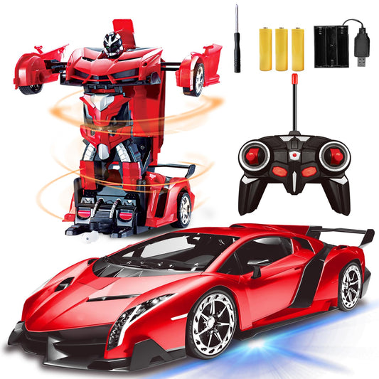 AMENON Transform Car front view showcases bold design for action-packed play.
