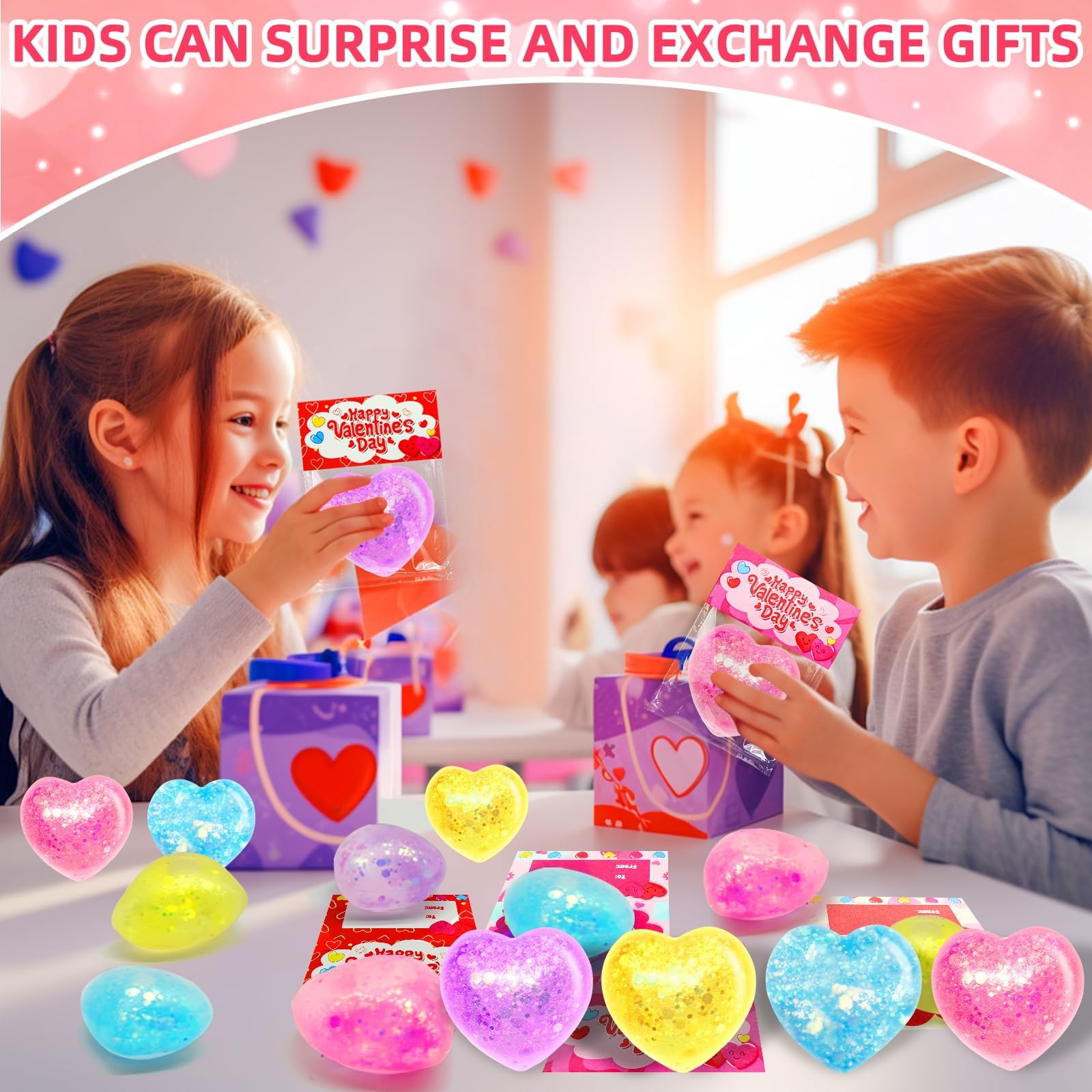 AMENON valentines cards for kids 28-count set enhances classroom exchanges