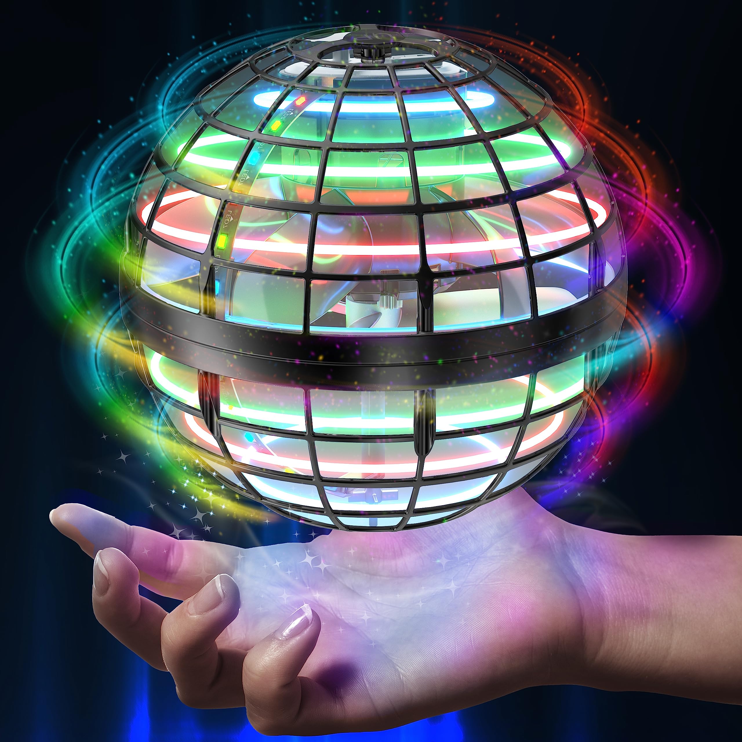 AMERFIST flying orb ball toy with LED glow perfect for night play