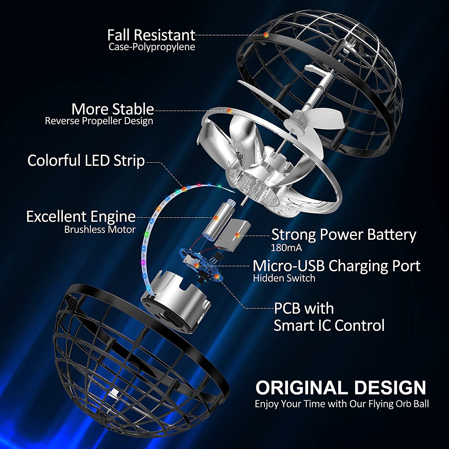 AMERFIST hover ball in air displays dynamic movement for tricks