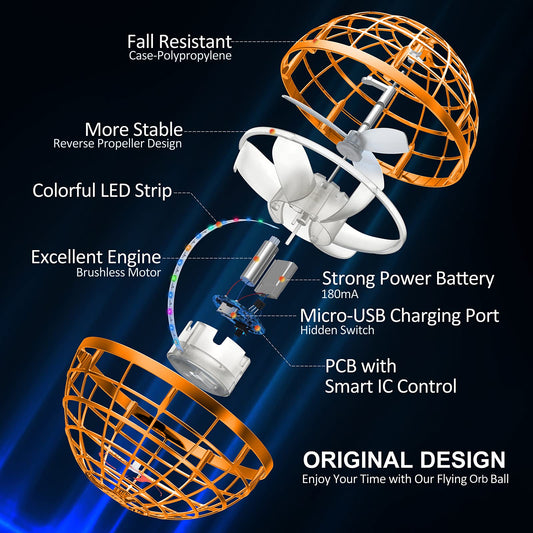 AMERFIST hover ball in flight shows dynamic RGB lights during action.