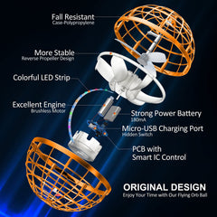 AMERFIST hover ball in flight shows dynamic RGB lights during action.