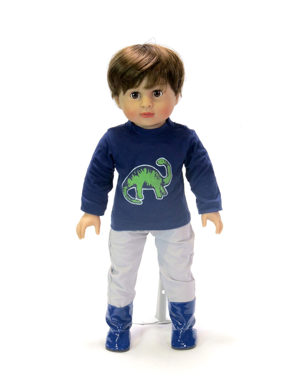 American Fashion World dinosaur raincoat model wearing the outfit for stylish pretend play
