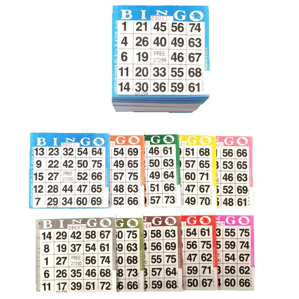 American Games bingo books with colorful sheets for lively family bingo nights.