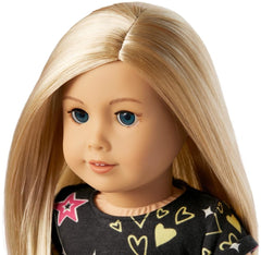 American Girl Truly Me 18-inch doll with blonde hair ready for styling.
