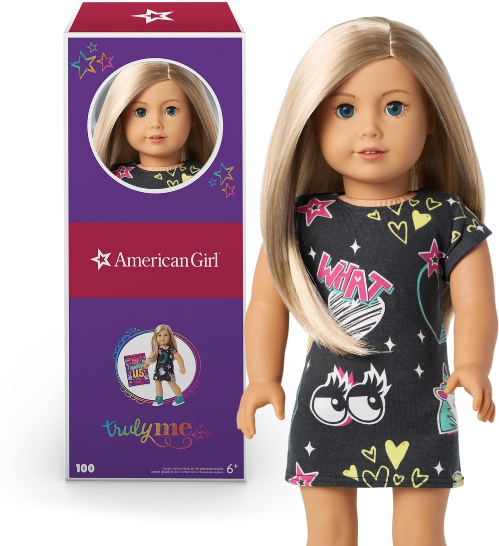 American Girl Truly Me 18-inch doll with blue eyes ready for imaginative play.