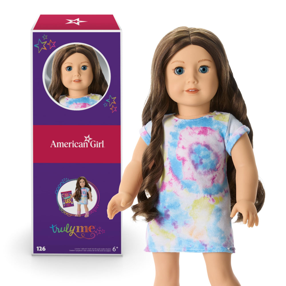 American Girl Truly Me 18-inch doll with blue eyes for imaginative play and styling.