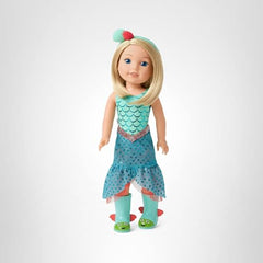 Camille doll complete ocean-inspired outfit encourages nurturing and imaginative play.