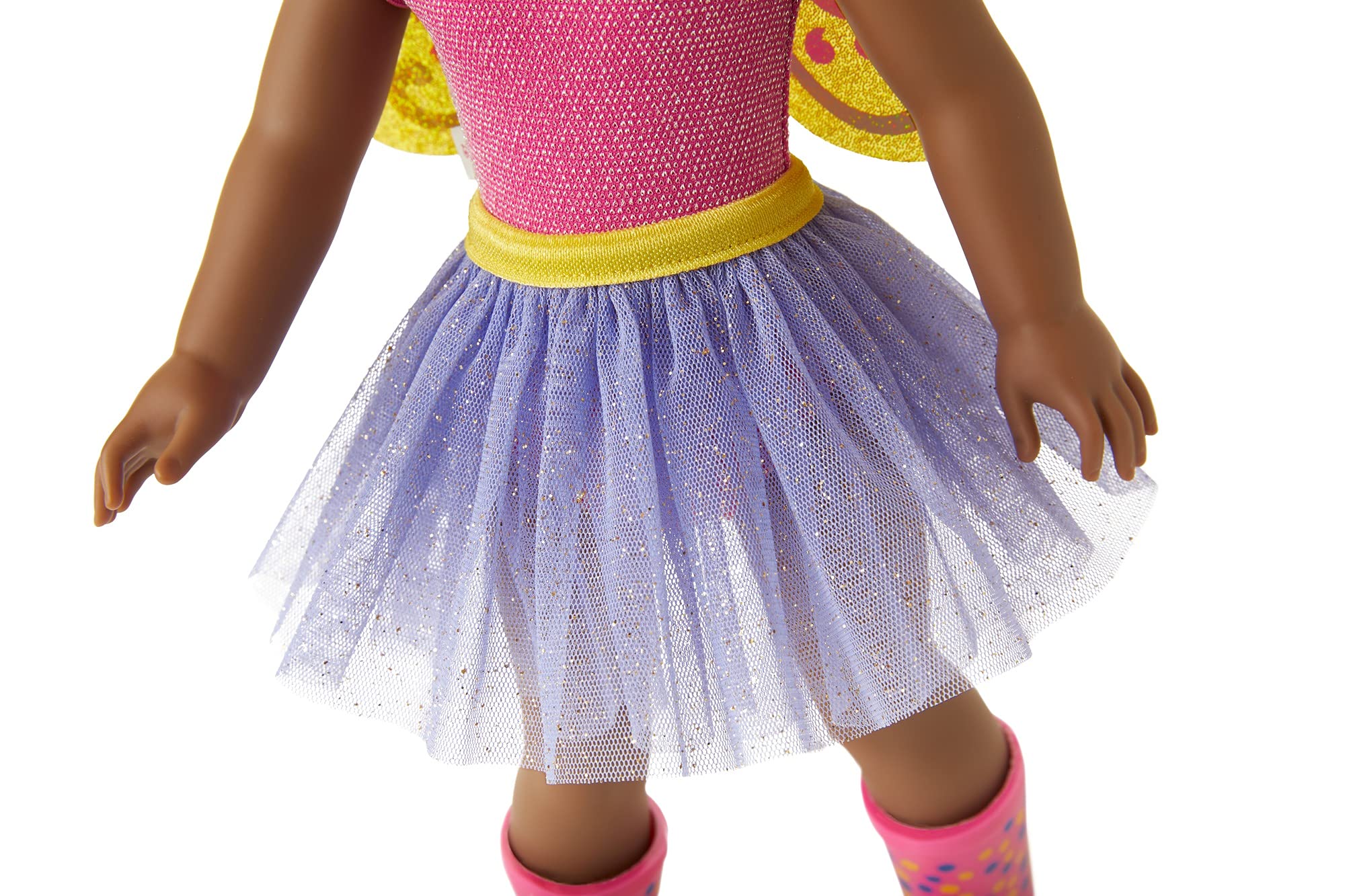 Bright pink floral wellie boots for outdoor pretend adventures.