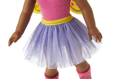 Bright pink floral wellie boots for outdoor pretend adventures.