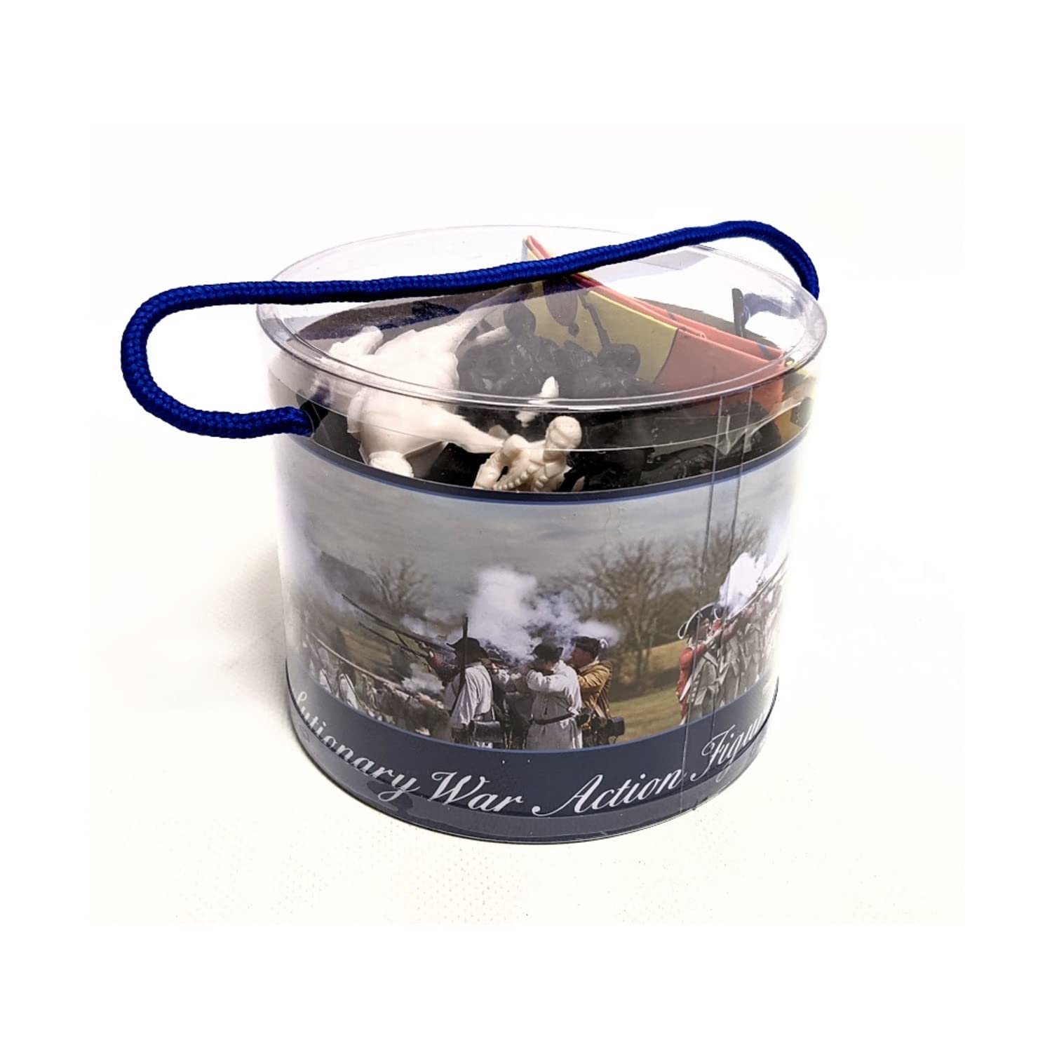 Americana Revolutionary War toy soldier tub with 33-piece set for imaginative play and classroom storytelling.