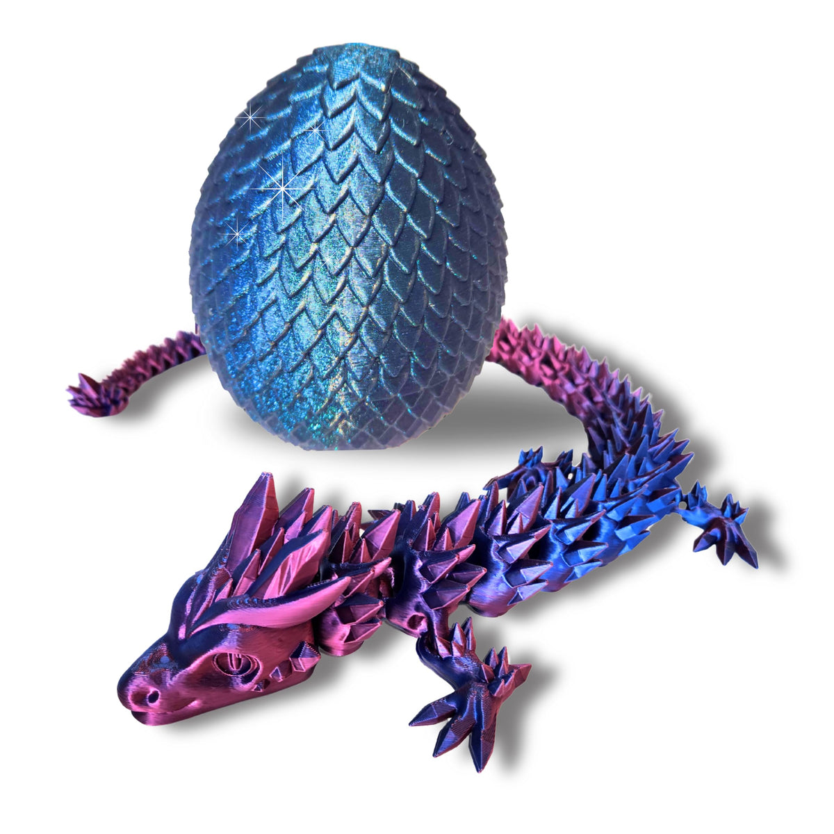 Amerimaker 20-inch articulated dragon with color-changing scales for engaging play.