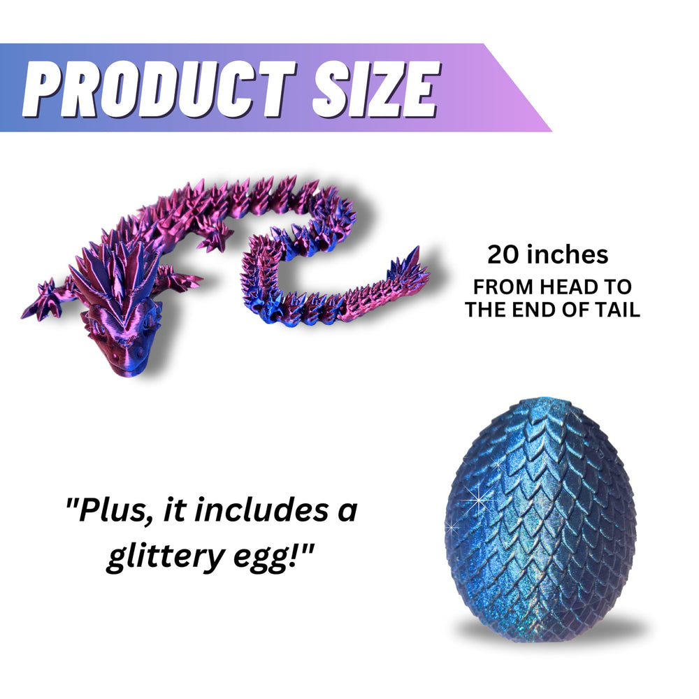Amerimaker 3D-printed dragon features precision articulation and realistic textures.