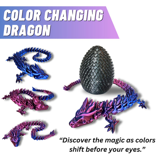 Amerimaker dragon with 3D printed detailed scales for lifelike texture.