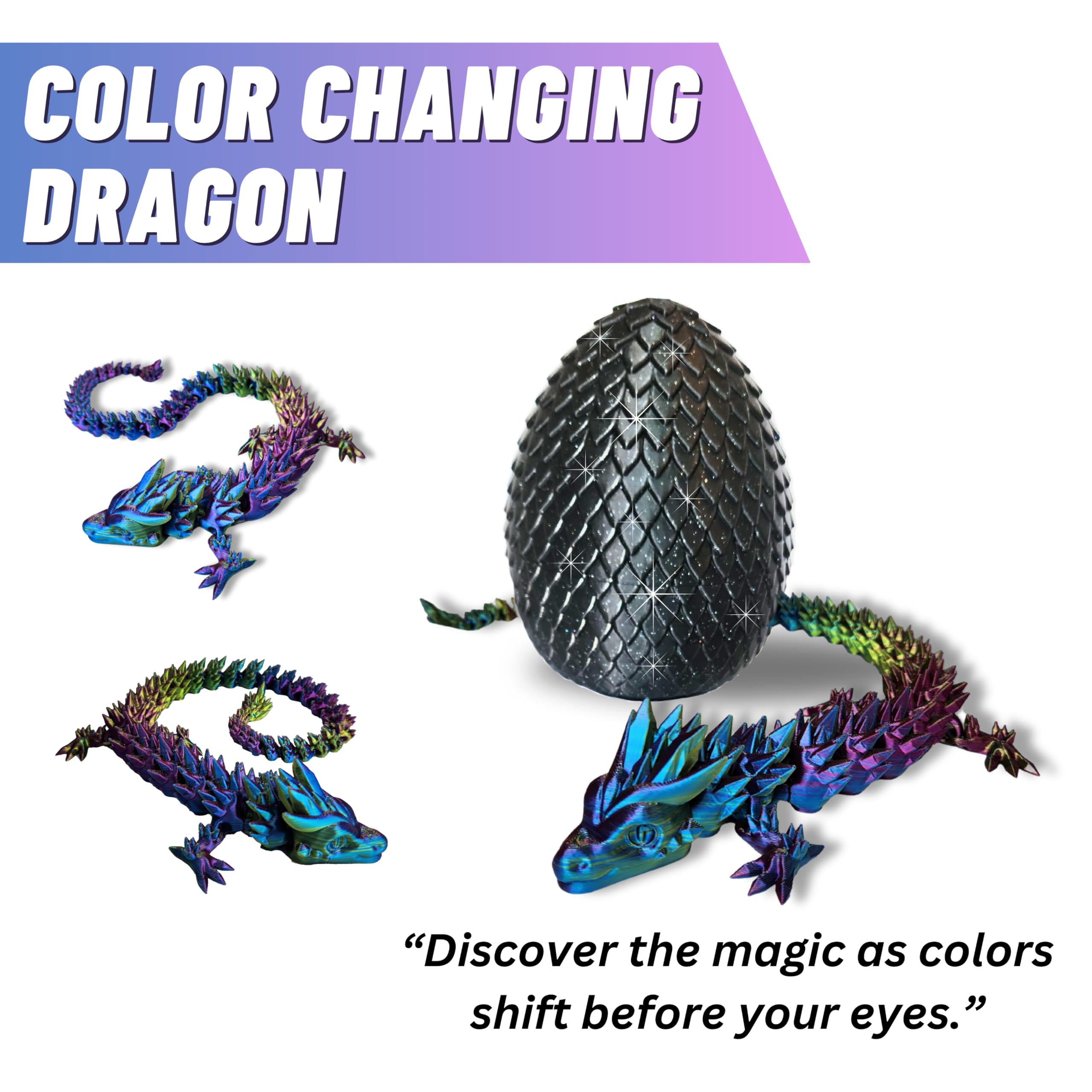 Amerimaker dragon color-changing scales enhance visual appeal during play.
