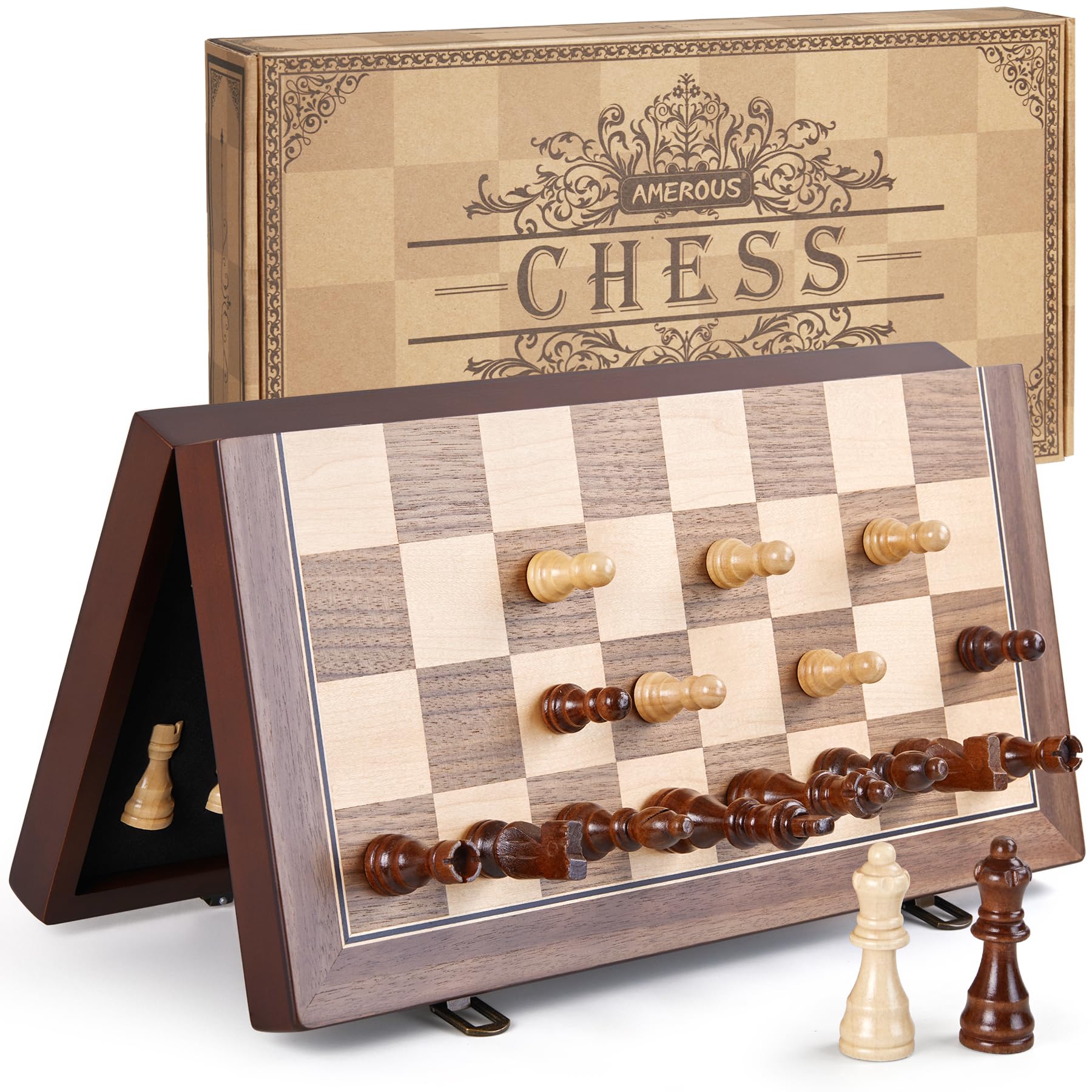 AMEROUS compact travel chess set for classrooms and clubs