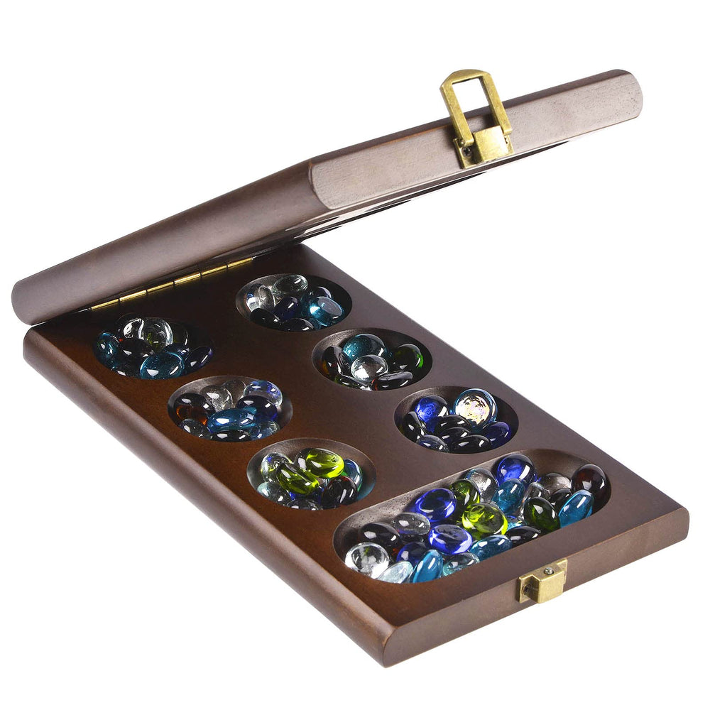 AMEROUS colorful glass stones on display ready for game play.