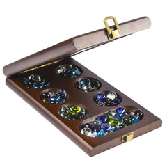 AMEROUS colorful glass stones on display ready for game play.
