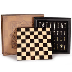 AMEROUS 12.5-inch wooden chess board with inlay for focused strategic play at home