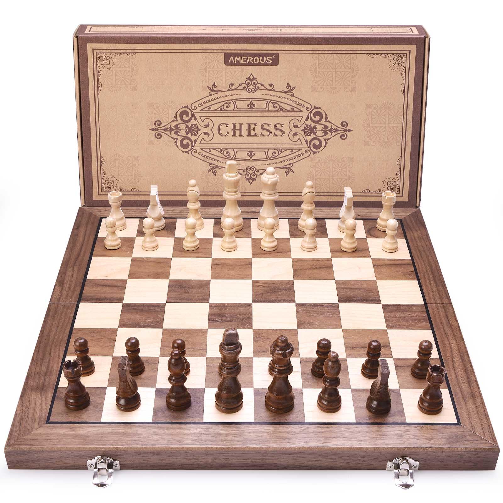 AMEROUS beginner-friendly chess set supports easy learning and practice
