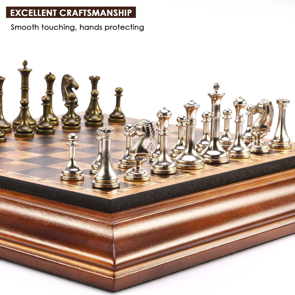 AMEROUS board with internal storage slots keeps pieces organized.
