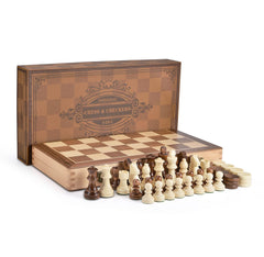 AMEROUS chess and checkers set ideal for family game nights and groups