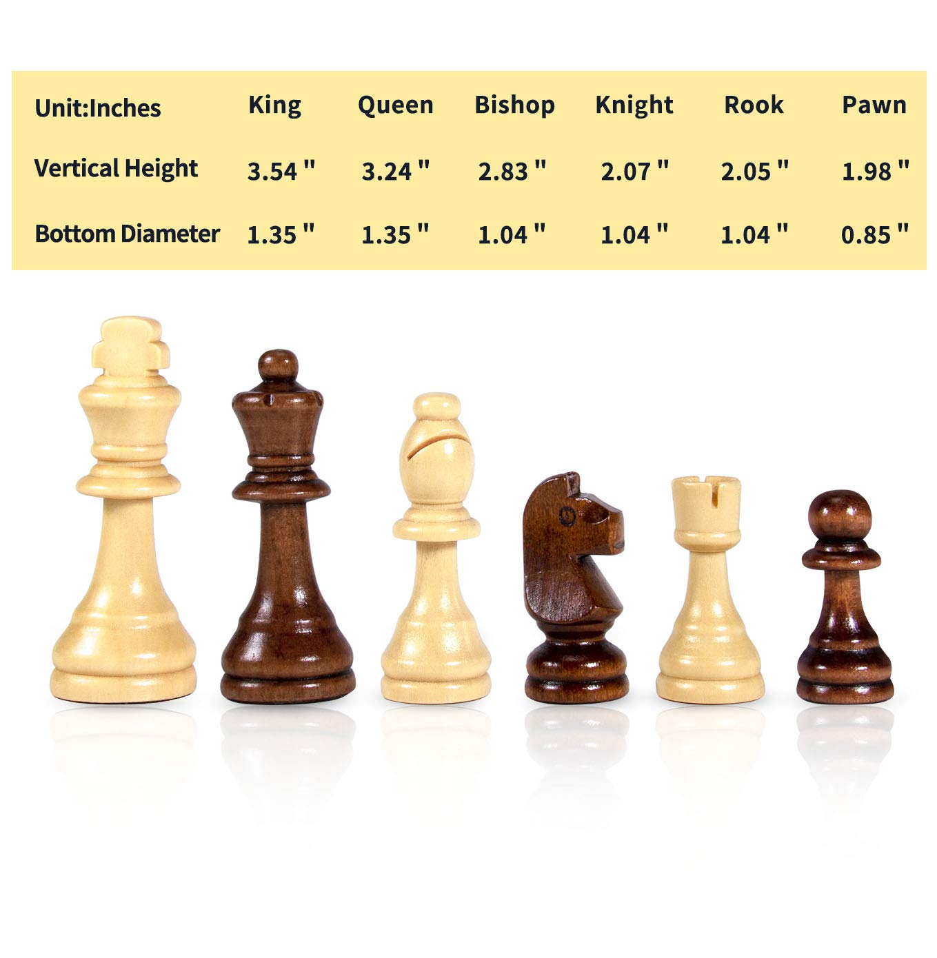 AMEROUS chess pieces comfortably held for smooth, precise moves.