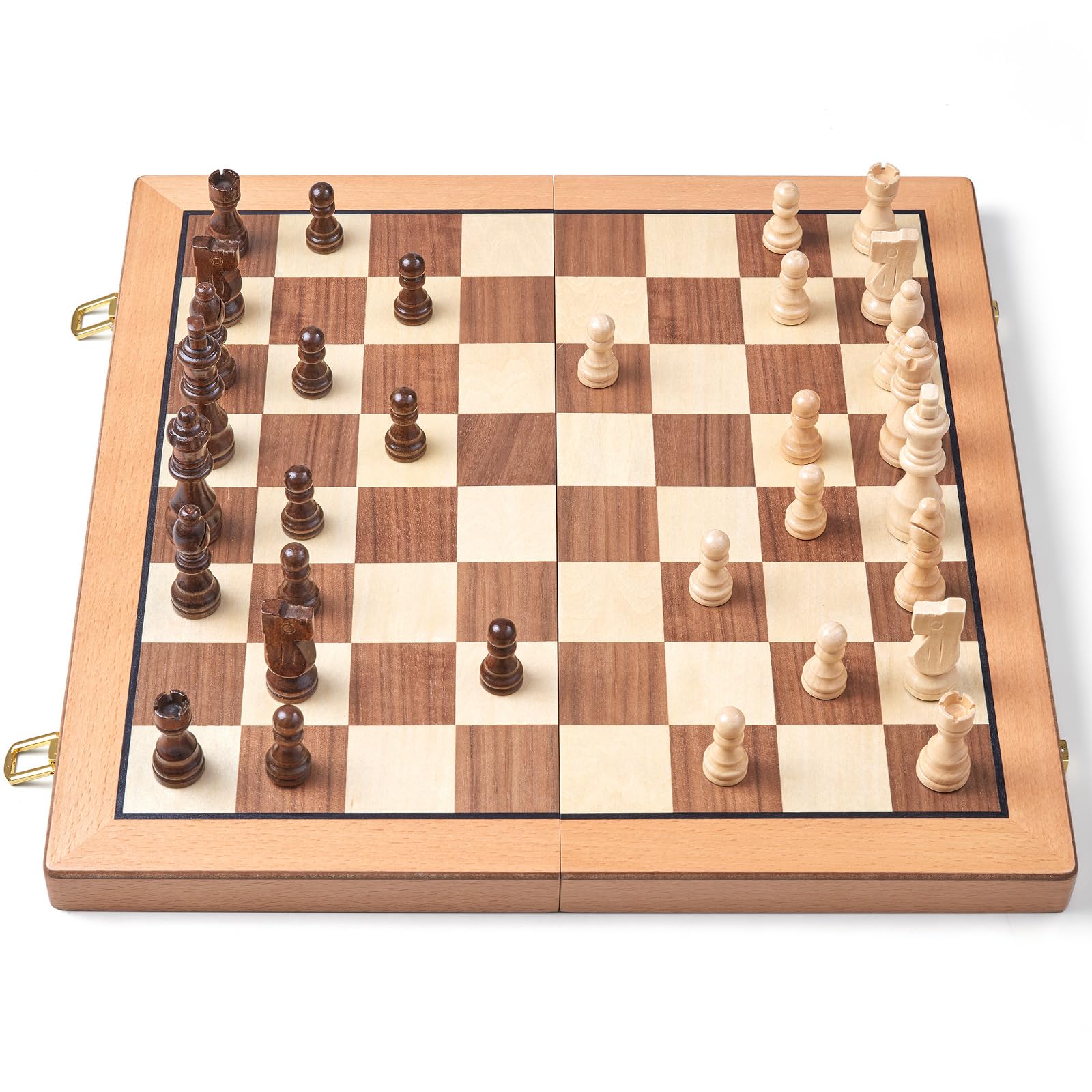 AMEROUS chess pieces storage slots keep pieces organized during travel.