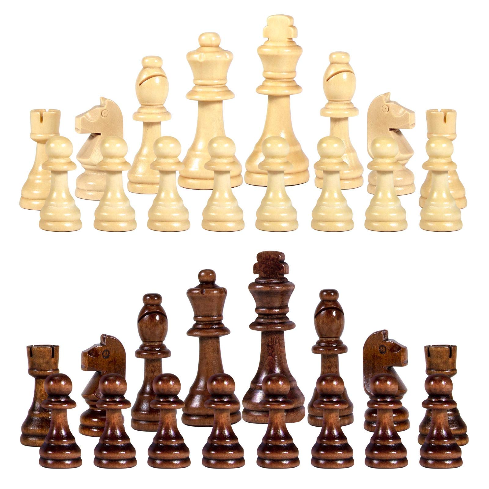 AMEROUS chess set displayed on a board in classic Staunton style.
