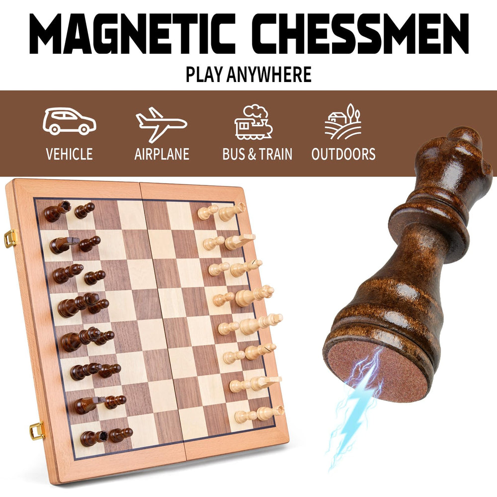 AMEROUS folding travel chess set is lightweight and portable.