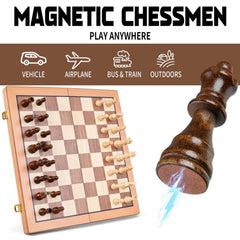 AMEROUS folding travel chess set is lightweight and portable.