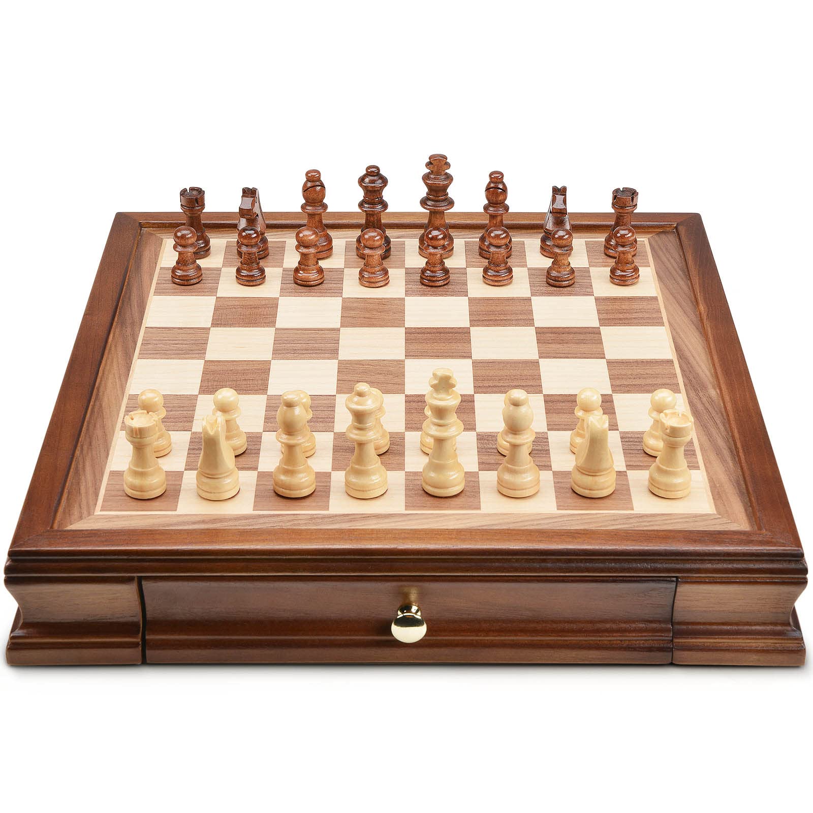AMEROUS hand carved wooden pieces with smooth finish for classic play.