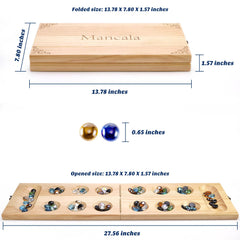 AMEROUS Mancala board in use during a friendly two-player match.
