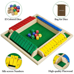 Colorful acrylic dice from AMEROUS Shut The Box add visual appeal for engaging play.