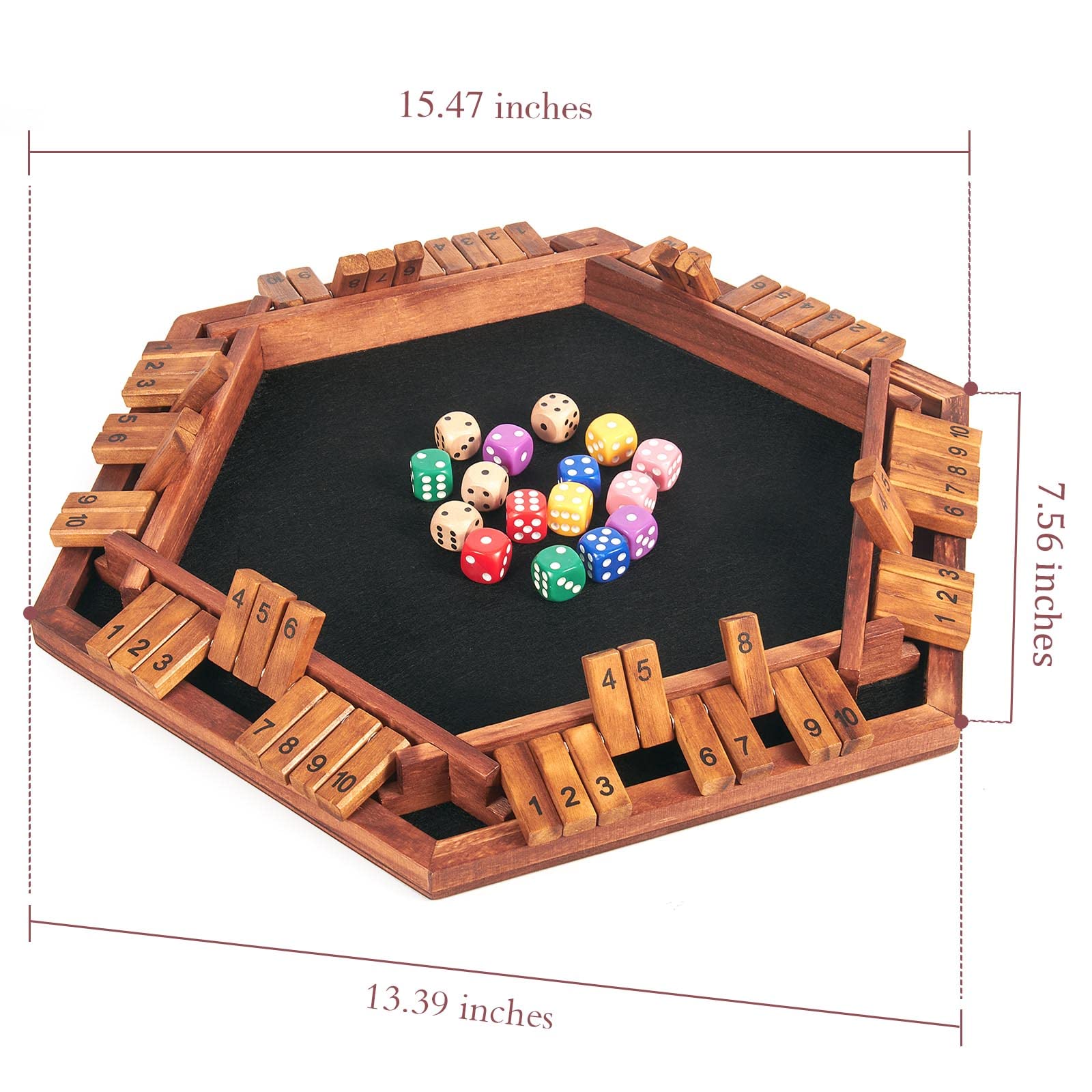AMEROUS wooden dice close-up highlighting durable craftsmanship and longevity.