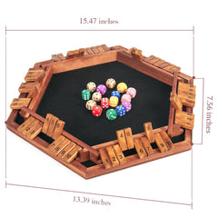 AMEROUS wooden dice close-up highlighting durable craftsmanship and longevity.