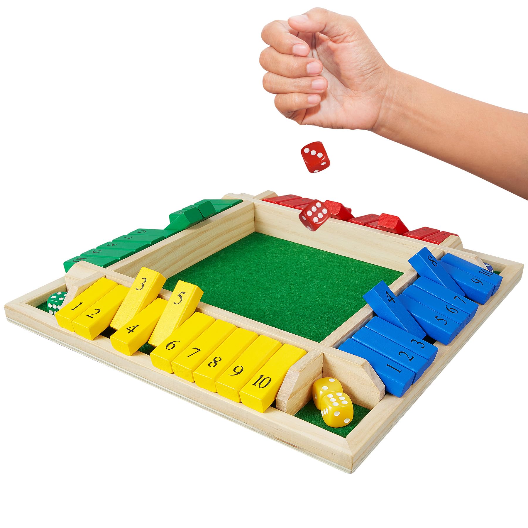 Natural pine board from AMEROUS Shut The Box, eco-friendly construction and long-lasting use.