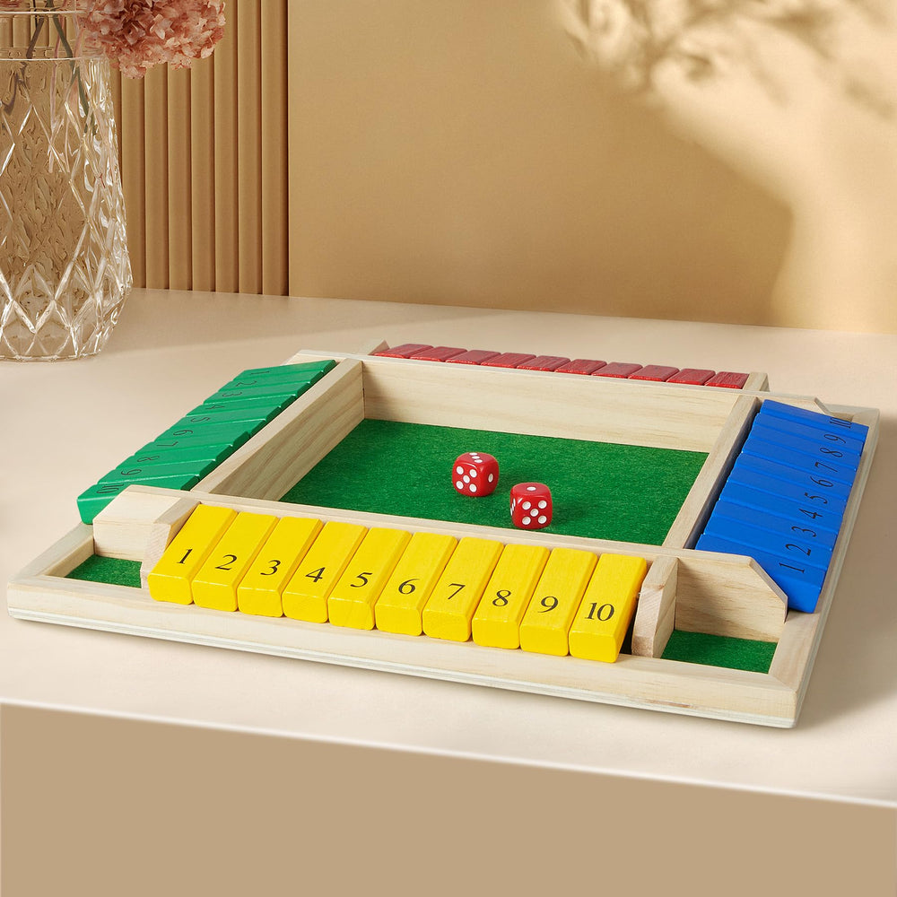 AMEROUS Shut The Box portable travel image, compact design for indoor and outdoor play.