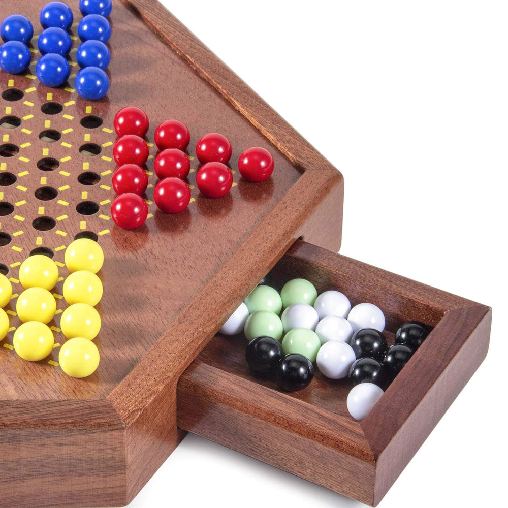 AMEROUS storage drawer keeps marbles organized after gameplay.