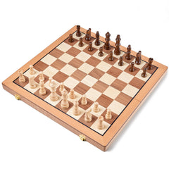 AMEROUS wooden chessboard open design provides a sturdy surface for quick games.
