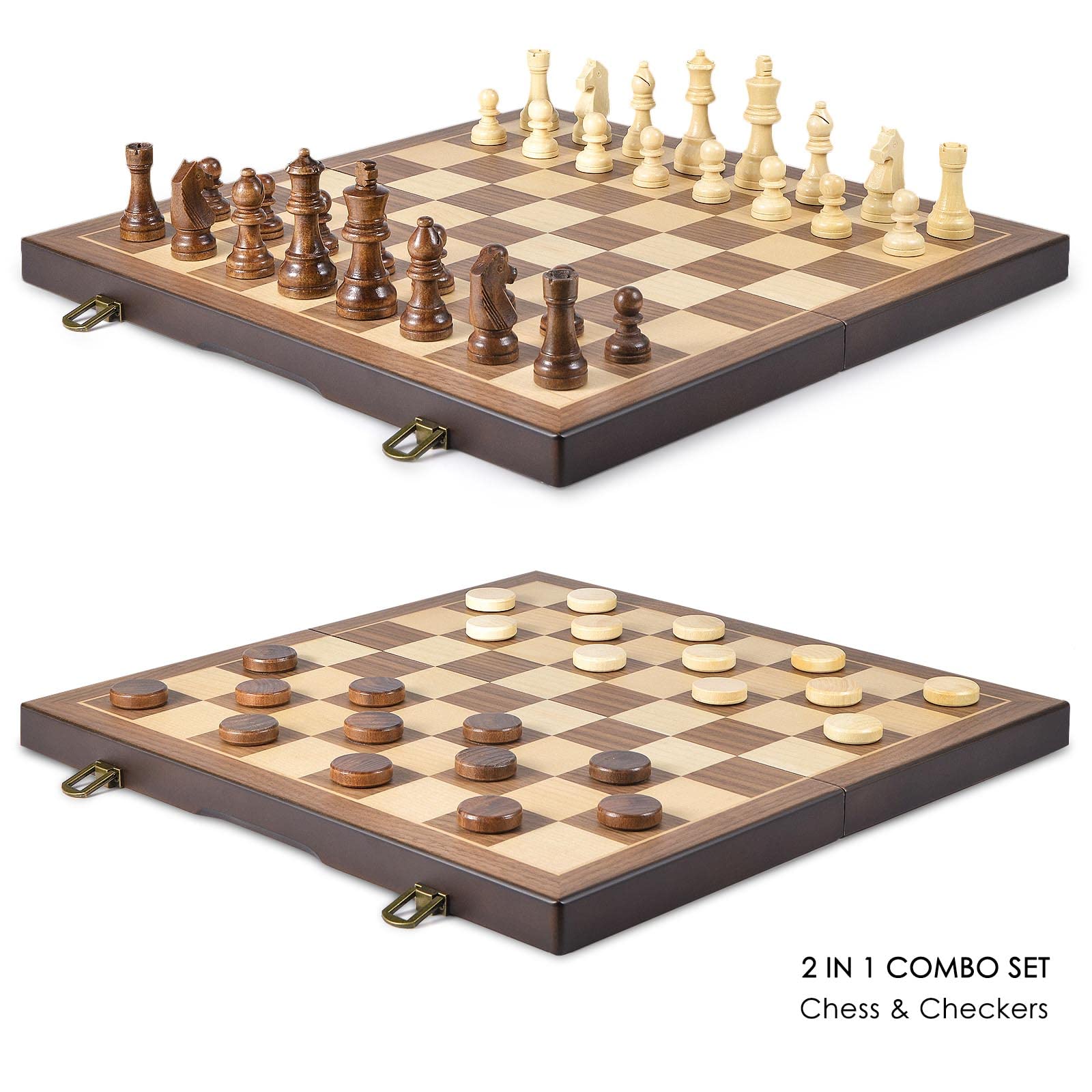 AMEROUS wooden chess pieces close-up showing handcrafted detail and grip