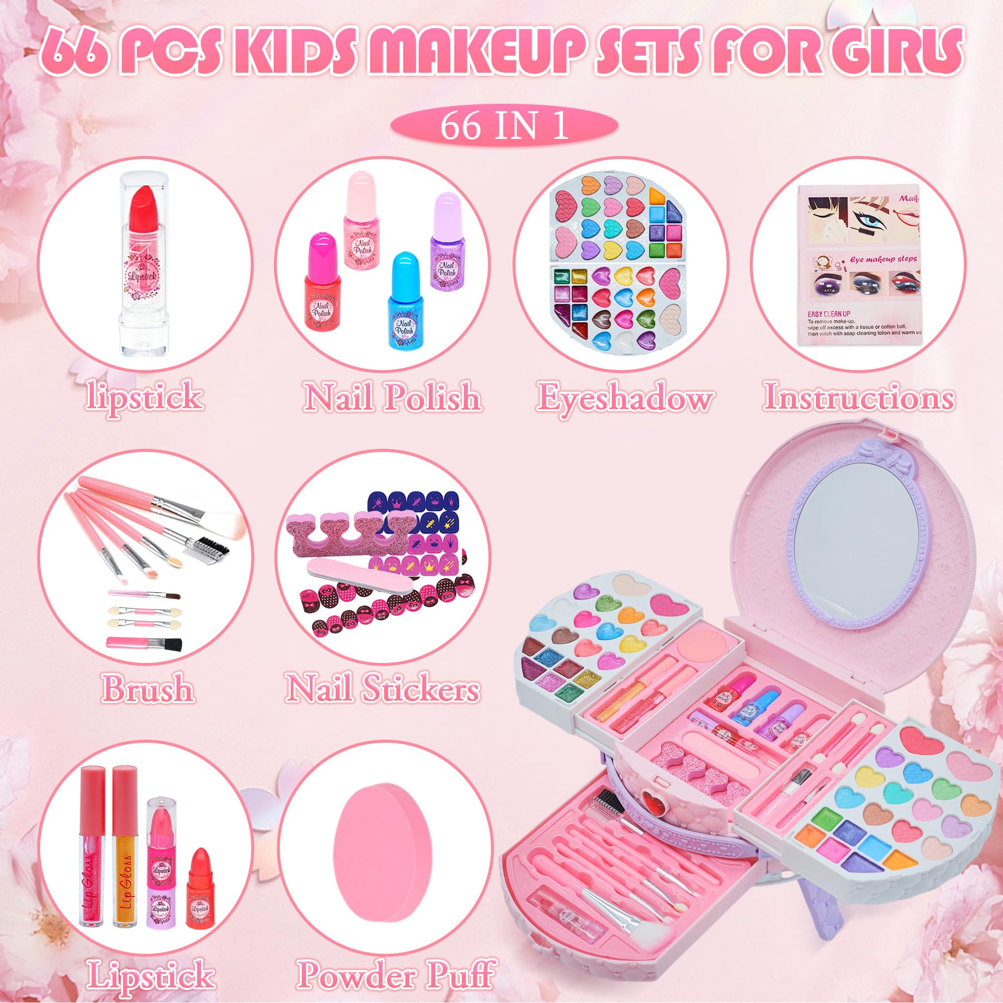 Amerrly eye shadow set close-up for colorful, kid-friendly makeovers