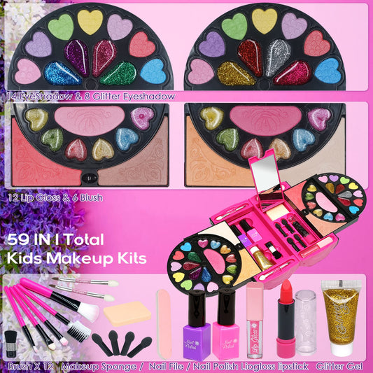 Amerrly 59pcs makeup brushes provide smooth application during dress-up sessions.
