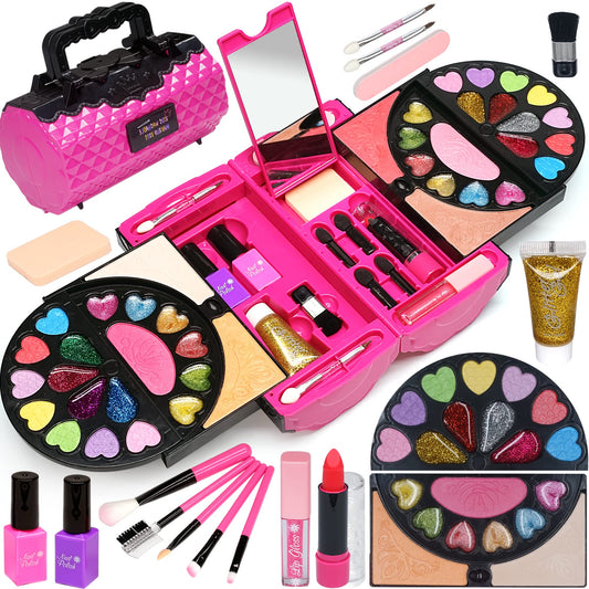 Amerrly 59pcs kids makeup kit with open case for easy organizing and play time.
