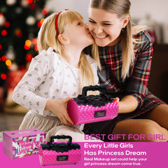 Amerrly pink vanity case keeps all accessories organized.