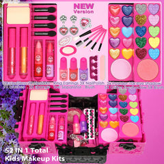 Amerrly kids makeup kit compartments keep cosmetics organized during play.