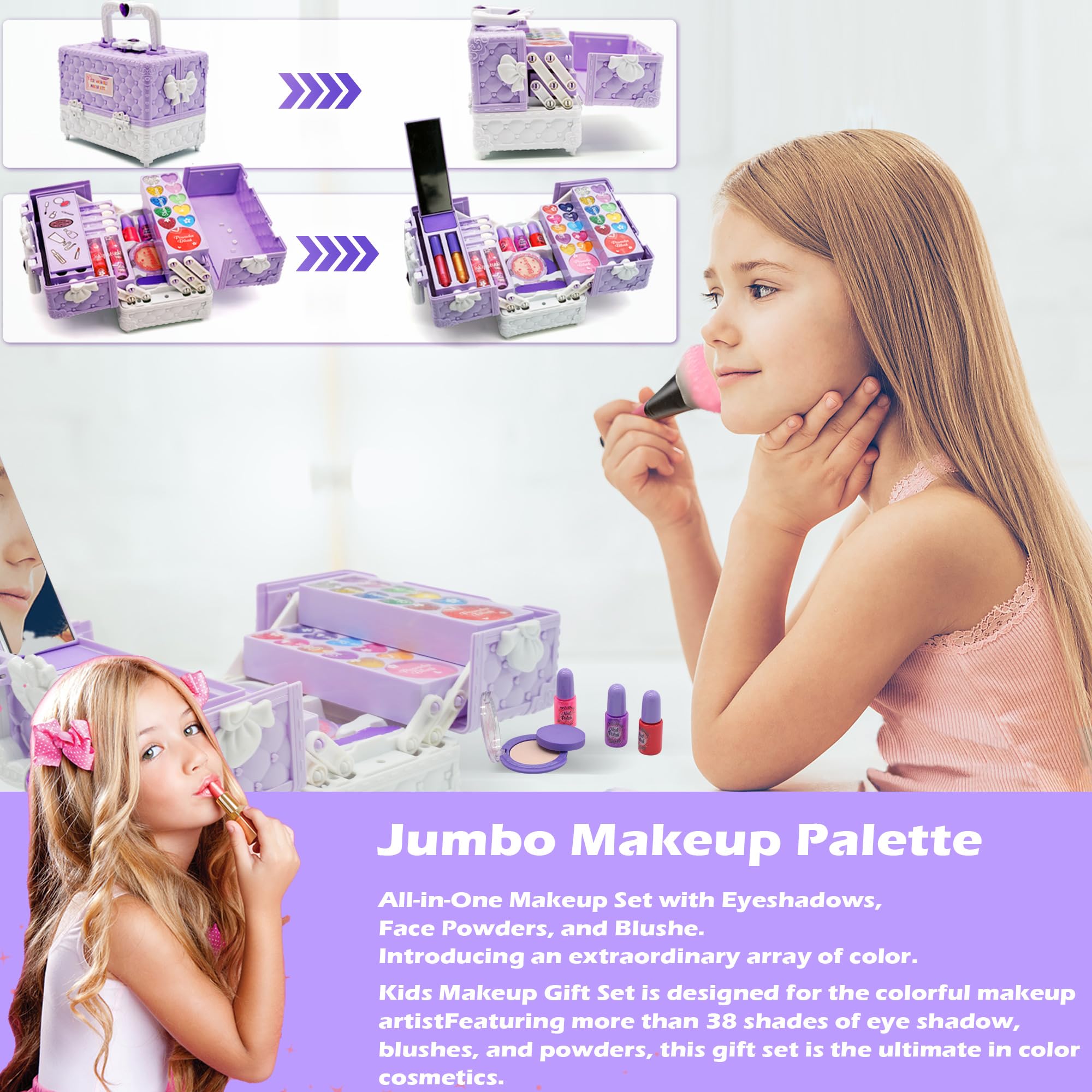 Amerrly purse-style case keeps cosmetics organized for little travelers